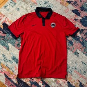 Nike Men’s M red USA Basketball dry fit polo